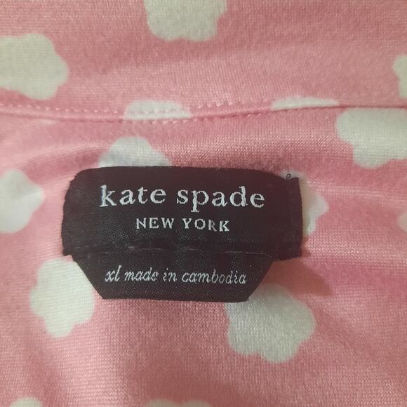 Kate Spade New York Womens Pink With White Flower Print Pajama Set Size XL - Picture 5 of 9